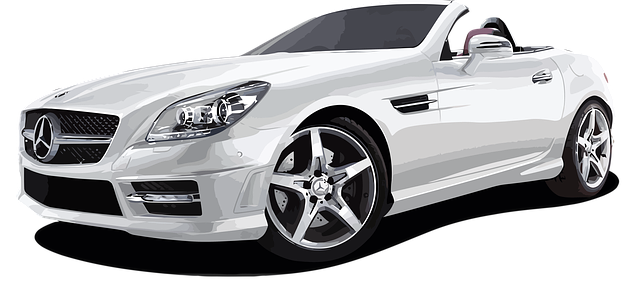 weißer Mercedes Cabrio mit Sportfelgen